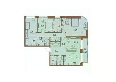 Продается 4-комн. квартира, 144,2 м²