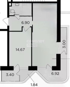 Продается 1-комн. квартира, 52,5 м²