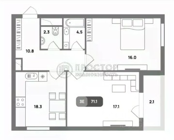 Продается 2-комн. квартира, 71 м²