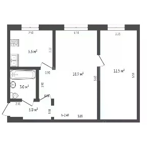 Продается 2-комн. квартира, 42,3 м²