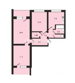Продается 3-комн. квартира, 62 м²