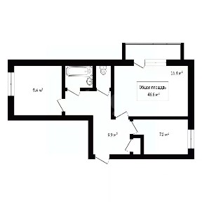 Продается 2-комн. квартира, 46,6 м²
