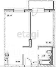 Продается 1-комн. квартира, 42,6 м²