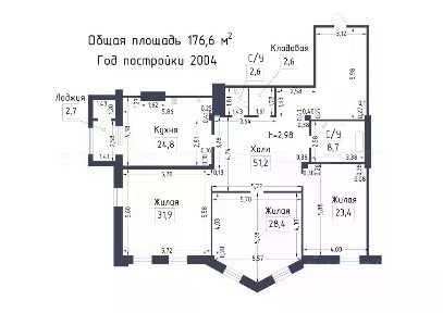 Продается 3-комн. квартира, 176,6 м²