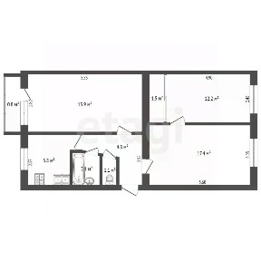 Продается 3-комн. квартира, 60,8 м²