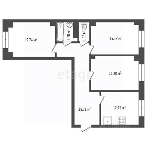 Продается 3-комн. квартира, 86,9 м²