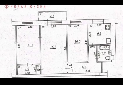 Продается 3-комн. квартира, 55 м²