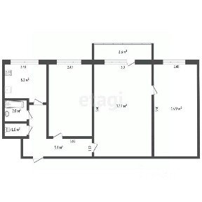 Продается 3-комн. квартира, 56 м²