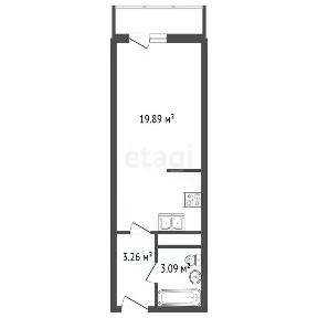Продается студия, 27,12 м²