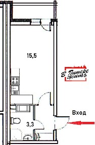 Продается студия, 23 м²