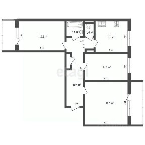 Продается 3-комн. квартира, 66,8 м²