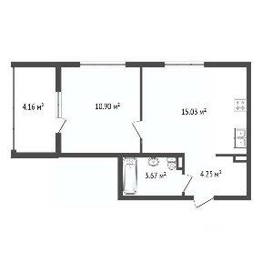 Продается 1-комн. квартира, 33,85 м²