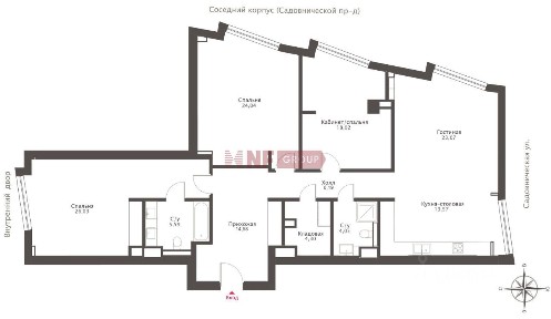 Сдаются 4-комн. апартаменты, 146,6 м²