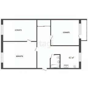 Продается 3-комн. квартира, 62,5 м²