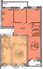 Продается 3-комн. квартира, 69,6 м²