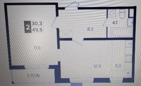 Продается 2-комн. квартира, 49,8 м²