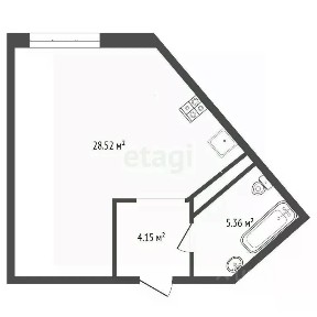 Продается студия, 38,4 м²
