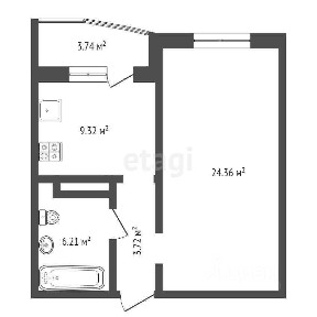 Продается 1-комн. квартира, 43,4 м²