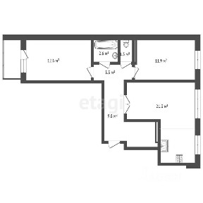 Продается 2-комн. квартира, 63,1 м²