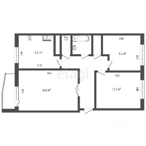 Продается 3-комн. квартира, 58,7 м²