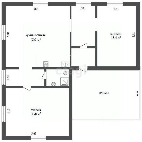 Продается 1-этажный дом, 96,4 м²