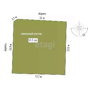Продается участок, 14,26 сот.