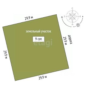 Продается участок, 9 сот.