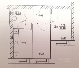 Сдается 2-комн. квартира, 32 м²