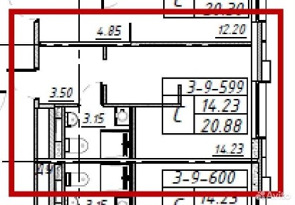 Апартаменты-студия, 20,9 м², 9/15 эт.