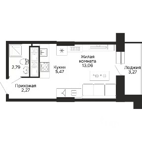 Продается 1-комн. квартира, 25,26 м²