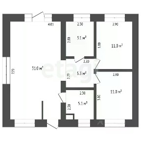 Продается 1-этажный дом, 75,9 м²