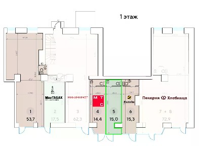 Продается торговая площадь, 15 м²