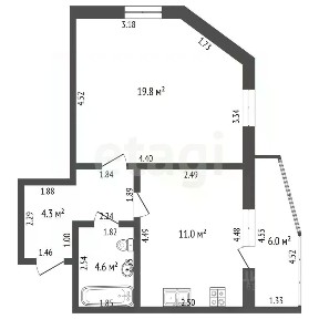 Продается 1-комн. квартира, 42,5 м²