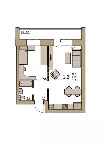Продается 1-комн. квартира, 44 м²