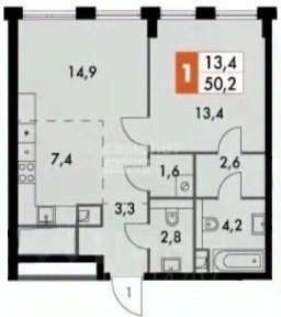 Продается 2-комн. квартира, 50,2 м²