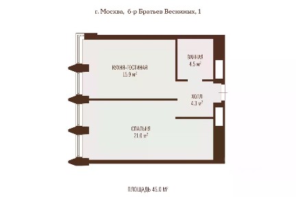 Москва, ЮАО, р-н Даниловский, бул. Братьев Весниных, 1