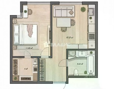 Продается 1-комн. квартира, 37,9 м²