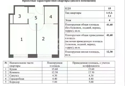 Продается 1-комн. квартира, 41,6 м²