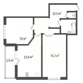 Продается 2-комн. квартира, 57 м²