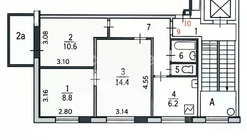 Продается 3-комн. квартира, 49,4 м²