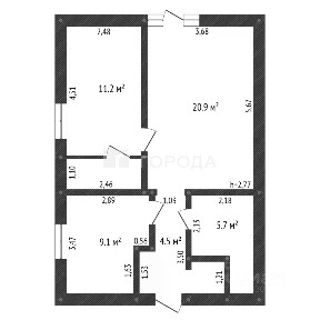 Продается 1-этажный дом, 60 м²