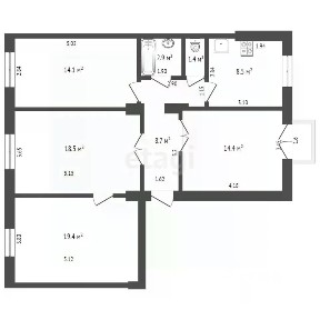 Продается 4-комн. квартира, 90 м²