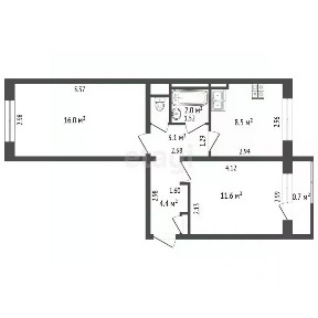 Продается 2-комн. квартира, 46,4 м²