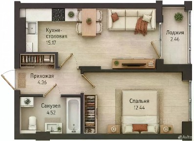 Продается 1-комн. квартира, 38,7 м²