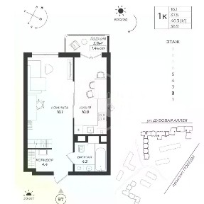 Продается 1-комн. квартира, 40,3 м²