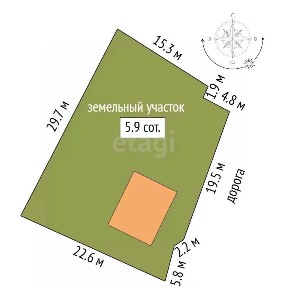 Продается 1-этажный дом, 44,3 м²