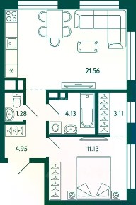 Продается 2-комн. квартира, 46,3 м²