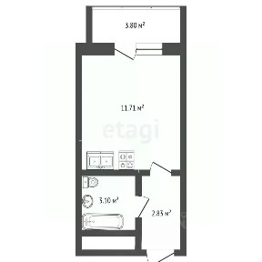 Продается студия, 22 м²