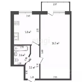 Продается 1-комн. квартира, 28,4 м²