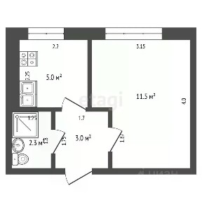 Продается 1-комн. квартира, 21,8 м²